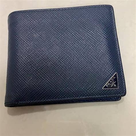 prada blue wallet male yellow|Prada saffiano wallet blue.